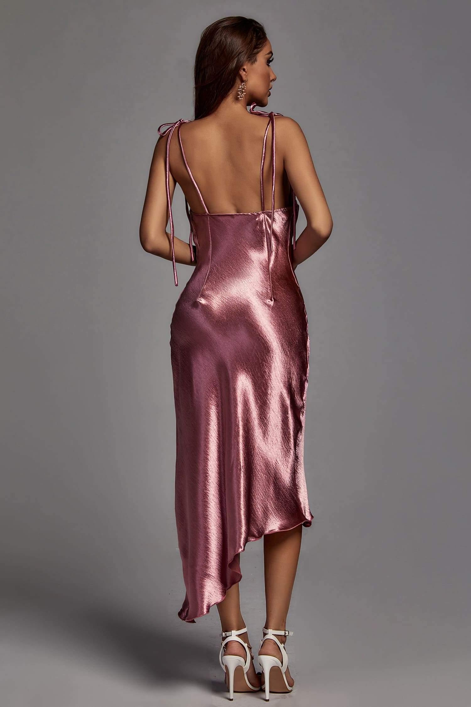 Nakota Asymmetric Dress - Pink - Bellabarnett