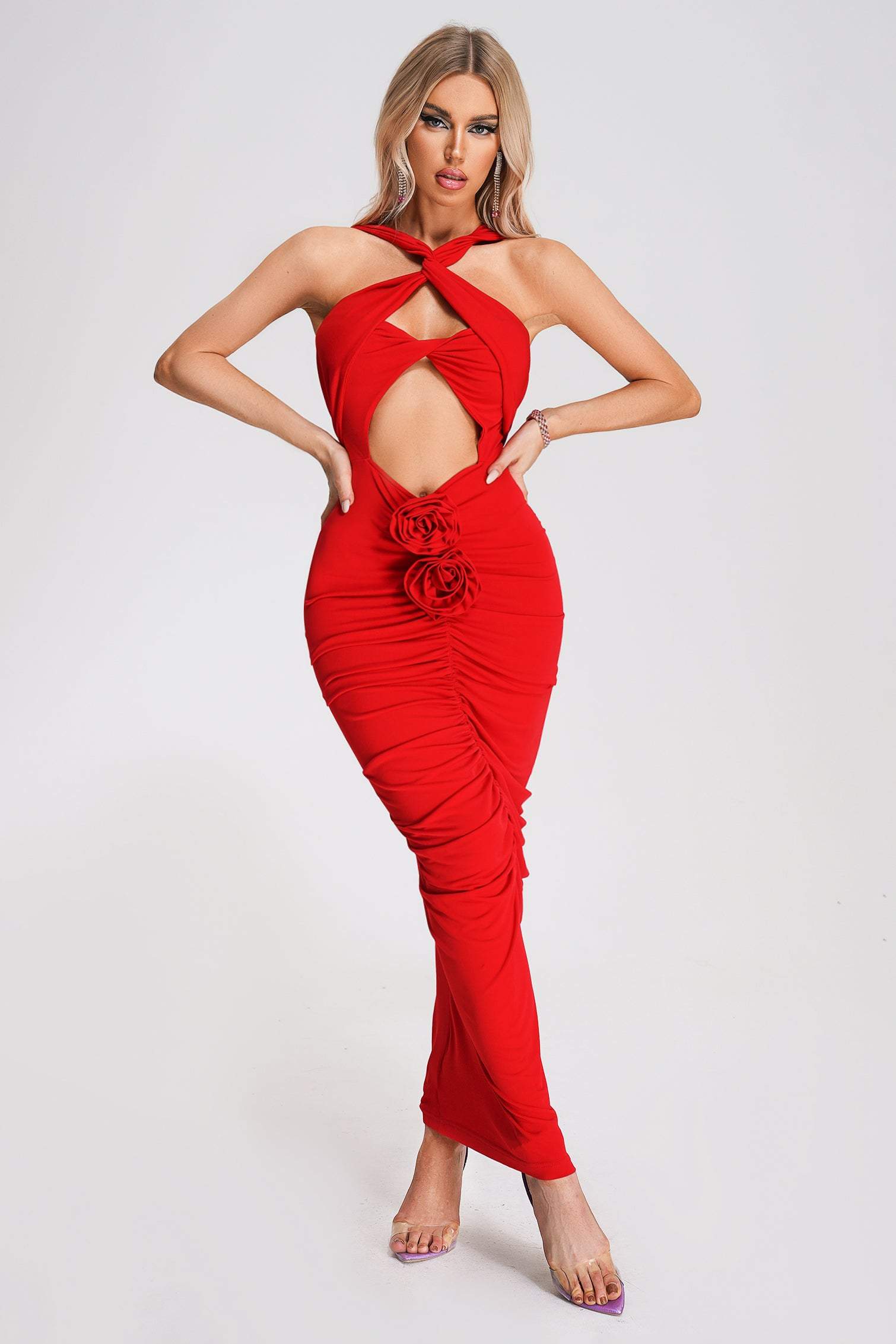 Xiamara Cutout Maxikleid - Rot