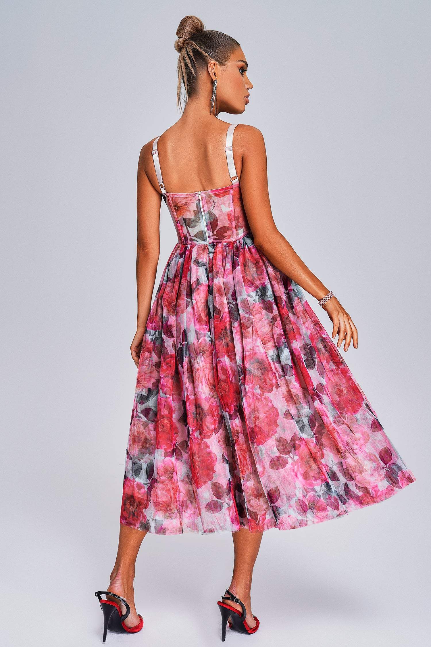 Sareza Floral Midi Kleid