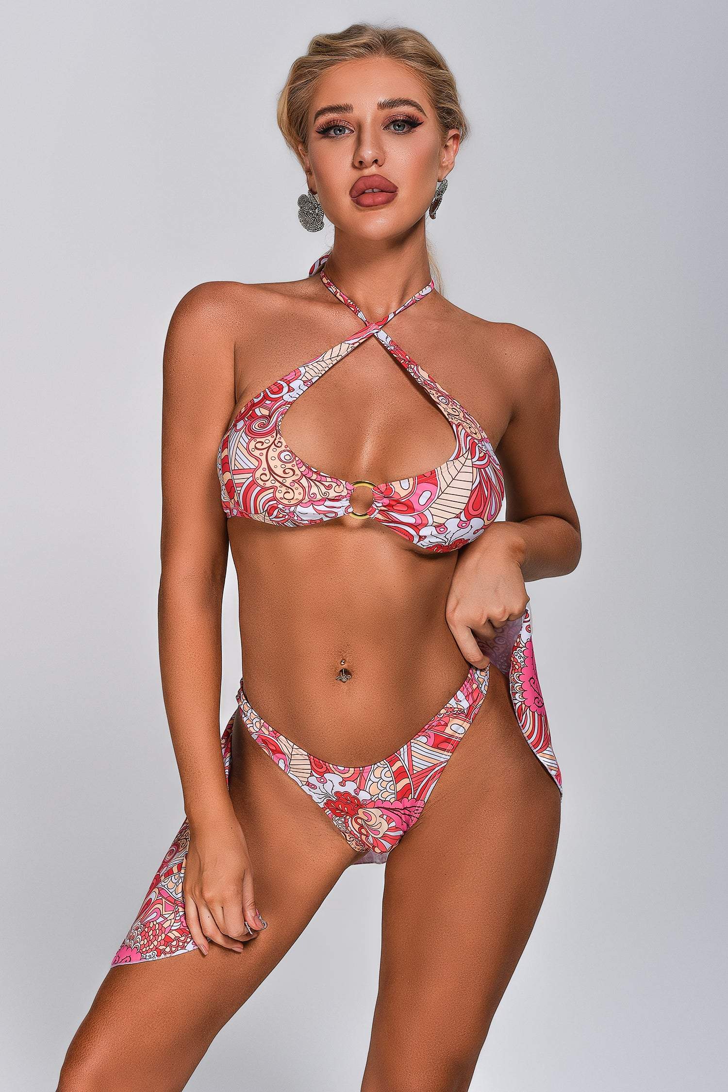 Alina Print Dreiteiliges Set Bikini